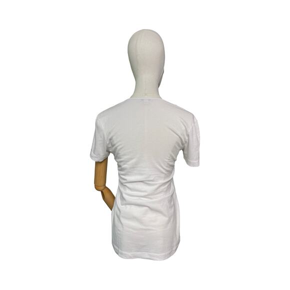 James Perse Standard Deep V-Neck White T-Shirt Size 2 Made in USA - Picture 4 of 6